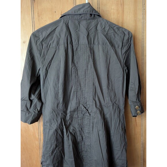 BeBe women green olive button down military shirt Size M - Picture 3 of 15